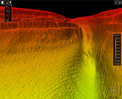 Image of an echo sounding map of the ocean floor