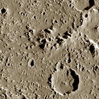 Galileo close-up image of Callisto showing craters and mountains